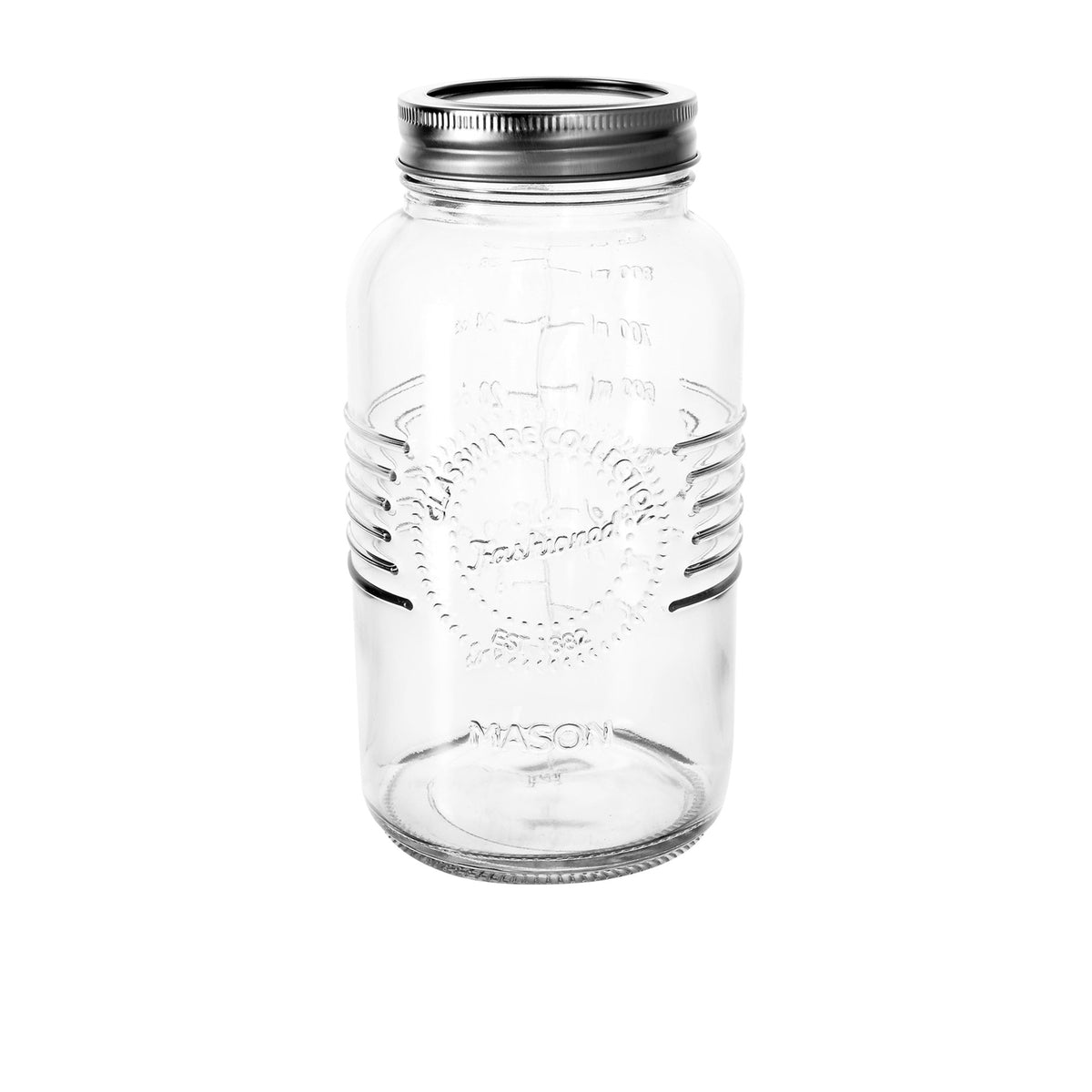 Salisbury & Co Old Fashioned Mason Jar with 2pc Lid 1L