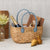 Salisbury & Co Province Carry Basket with Suede Handle Medium Grey/Blue