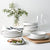 Salisbury & Co Mona Dinner Set 12pc White with Black Speckle