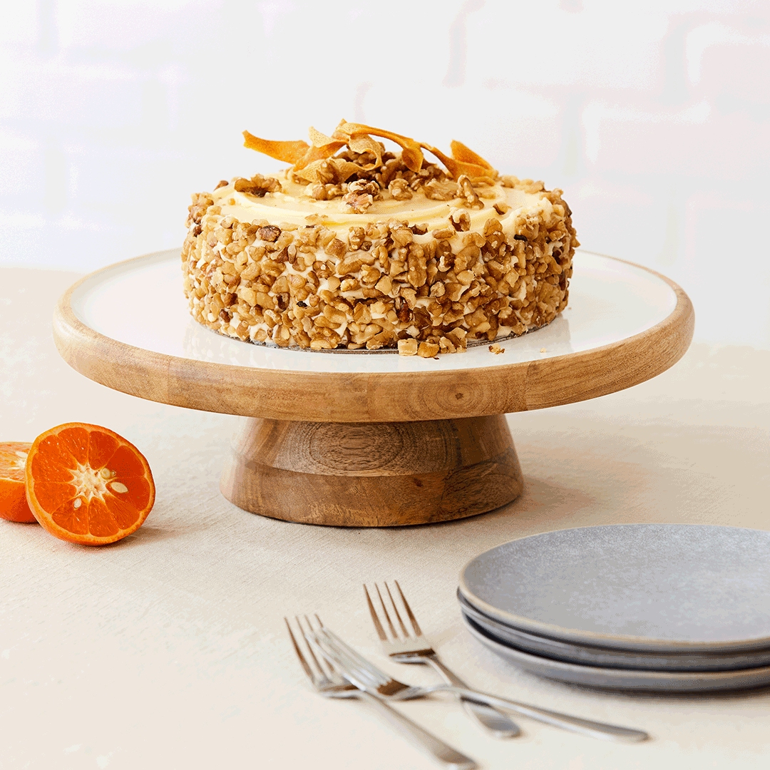 Salisbury Co Calla Mango Wood Cake Stand 35cm White